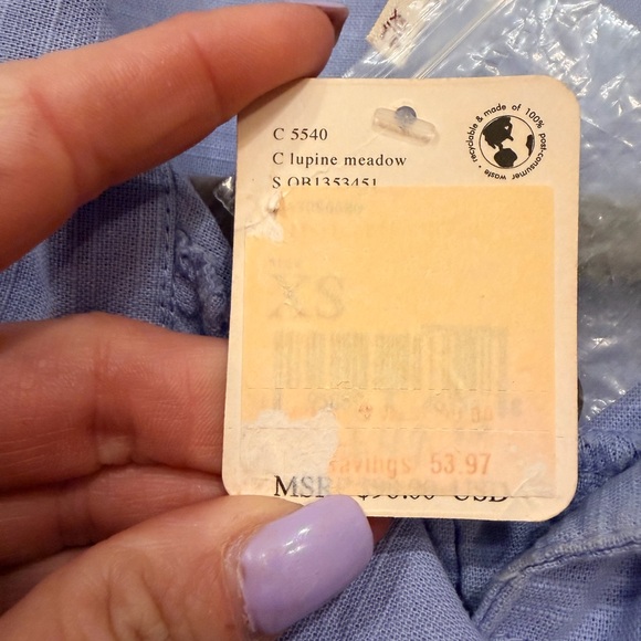 Free People Lavender Button-Up Blouse - Picture 5 of 6